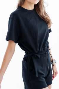 Ultra Soft Short Sleeve Top in Black