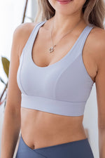 Load image into Gallery viewer, Cross Back Clasp Sports Bra in Lavender
