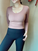 Load image into Gallery viewer, Movement Long Sleeve Padded Bra Top in Dusty Mauve

