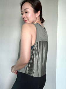 Pleated Tank Top in Olive