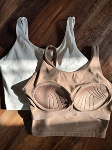 Round Neck Padded Bra Top in Cacao