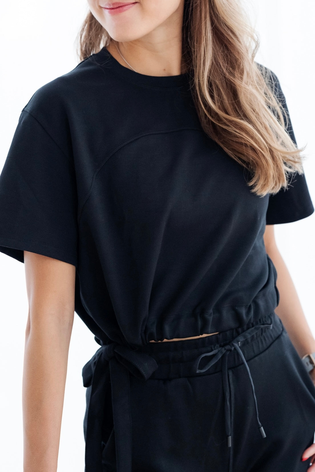 Ultra Soft Short Sleeve Top in Black