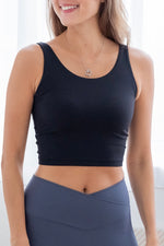 Load image into Gallery viewer, Round Neck Padded Bra Top in Black
