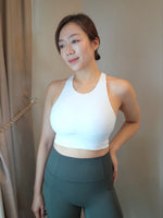 Load image into Gallery viewer, Breathe High-Neck Bra Top in White
