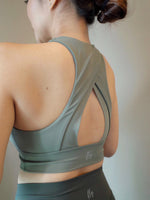 Load image into Gallery viewer, Breathe High-Neck Bra Top in Sage Green
