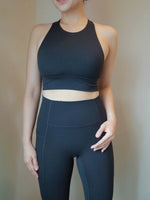 Load image into Gallery viewer, Breathe High-Neck Bra Top in Black
