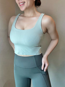 All-day Padded Bra Top in Jade Green